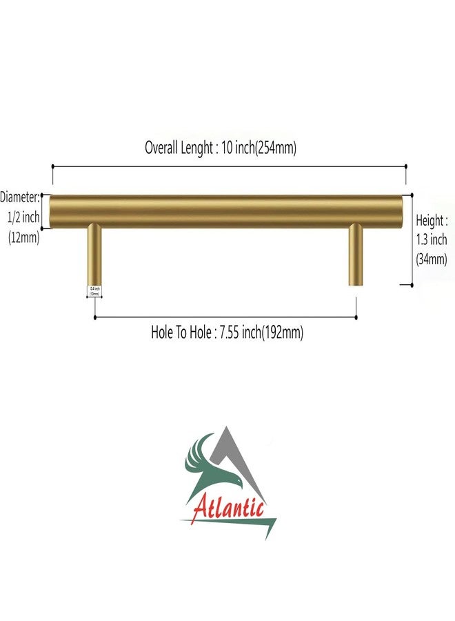 أتلانتيك مقبض سحب خزانة أتلانتيك - تشطيب عتيق، طول إجمالي 10 بوصات، مسافة بين الفتحات 192 مم، عبوة من 4 قطع - أدوات متينة وأنيقة لخزائن المطبخ والحمام - Image 4